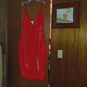 Brand new club dress x1 red leatherette